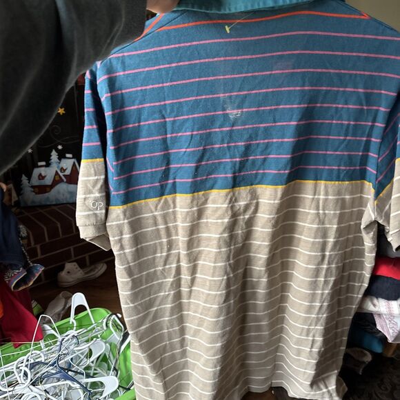 Vintage Op Ocean Pacific Polo Shirt Mens XL MENS STRIPED - Picture 5 of 6